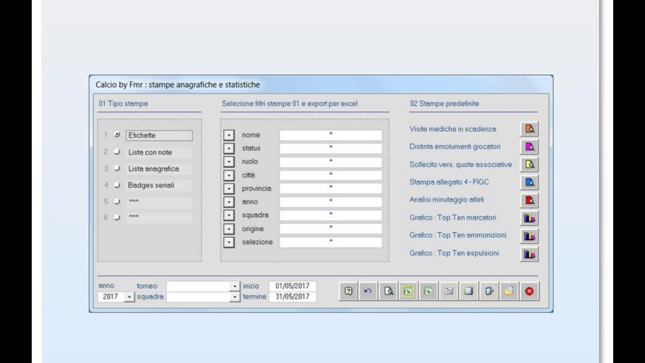 Software Gestione Società Sportive Gioco Calcio