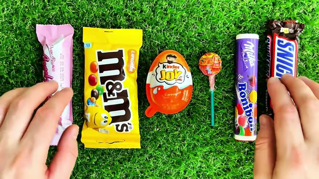 ASMR Unwrapping Chocolate Snickers M&Ms and Sweet Treats