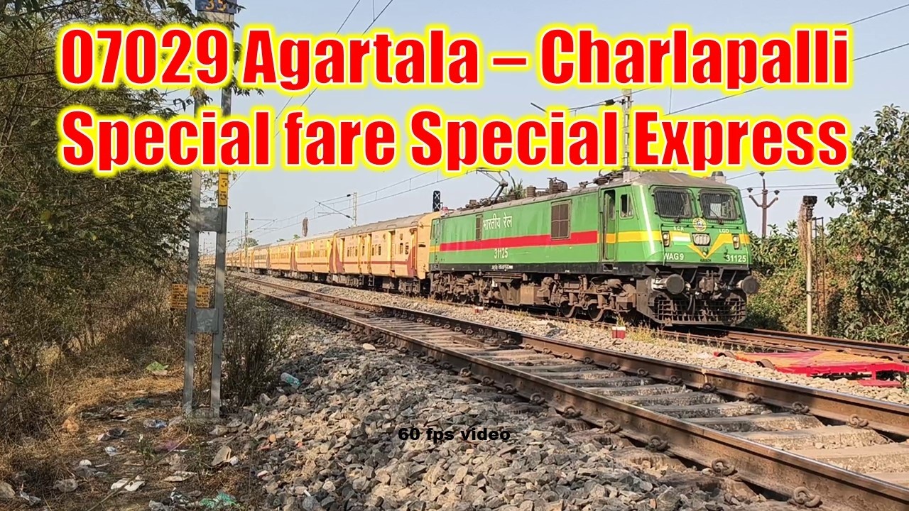 WAG9+ICF COMBO! 07029 Agartala - Charlapalli Special Fare Special traversing DKAE-ADL CC link line