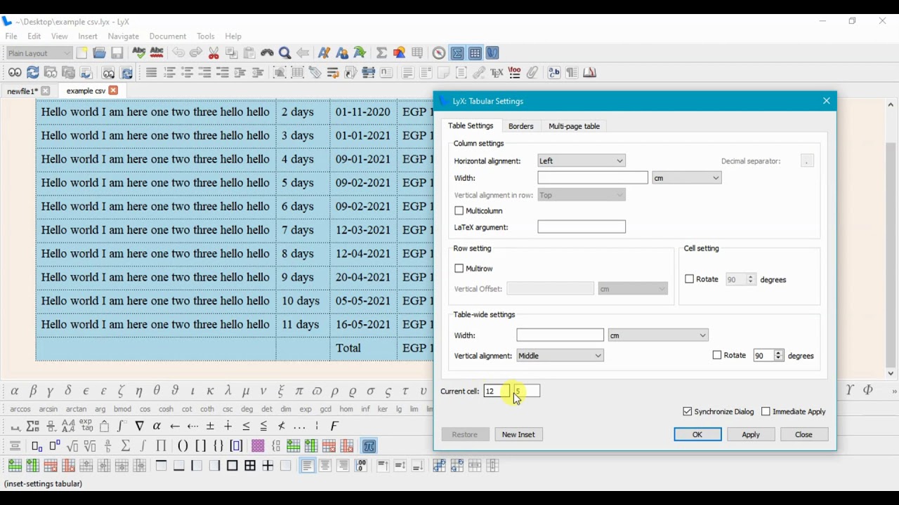 Importing Tables & Dealing with Wide Tables in LyX