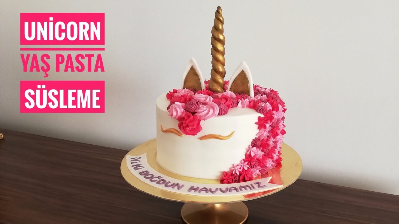 Unicorn yaş pasta süsleme teknikleri \kız pastası #unikornpasta #minegüzel