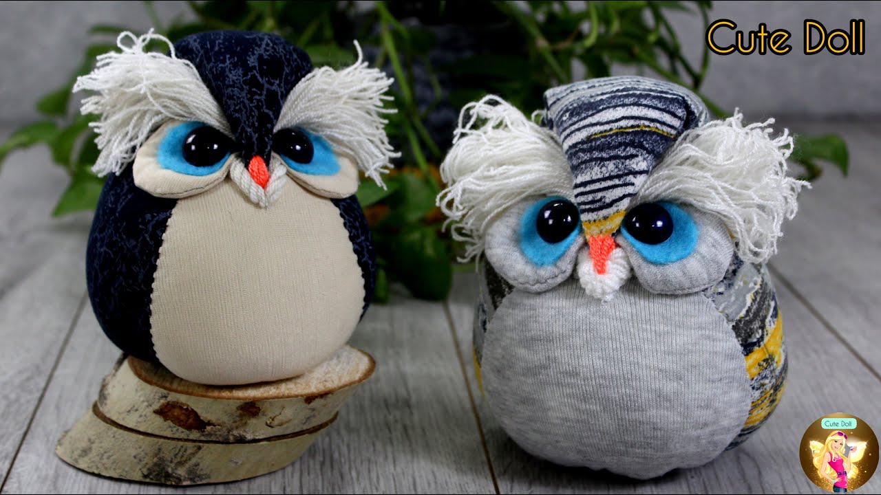 owl doll/How to make a cute owl doll from socks in just 15 minutes#cute #owl #doll #how