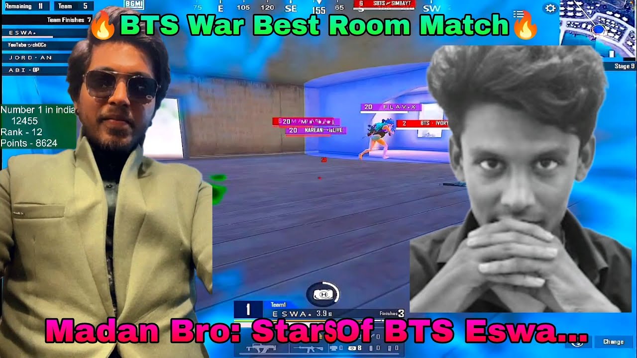BTS War Best Room Match/Stars Of BTS Eswa/Pubg Madan