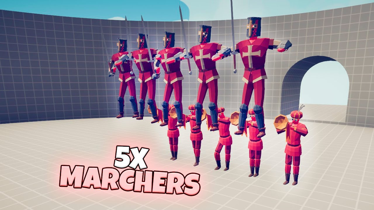 5X MARCHERS (SQUIRE SUMMONER) VS EVERY UNIT | TABS MODDED GAMEPLAY