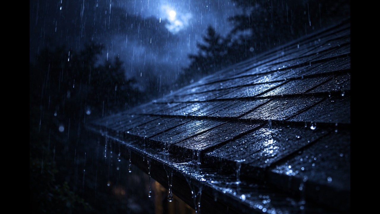 Rain on Roof for Deep Sleep (3 Hours) | Gentle Rain Sounds, Black Screen