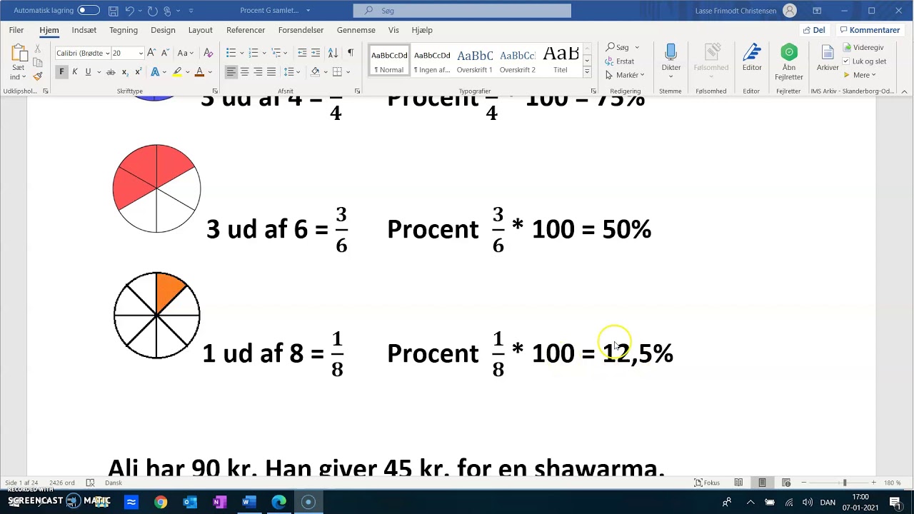 Procent på G niveau