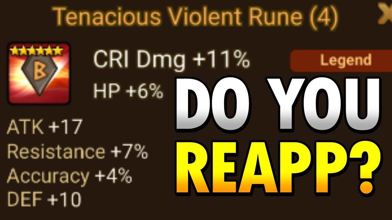 Would you Reapp this rune? (Explained) Summoners War