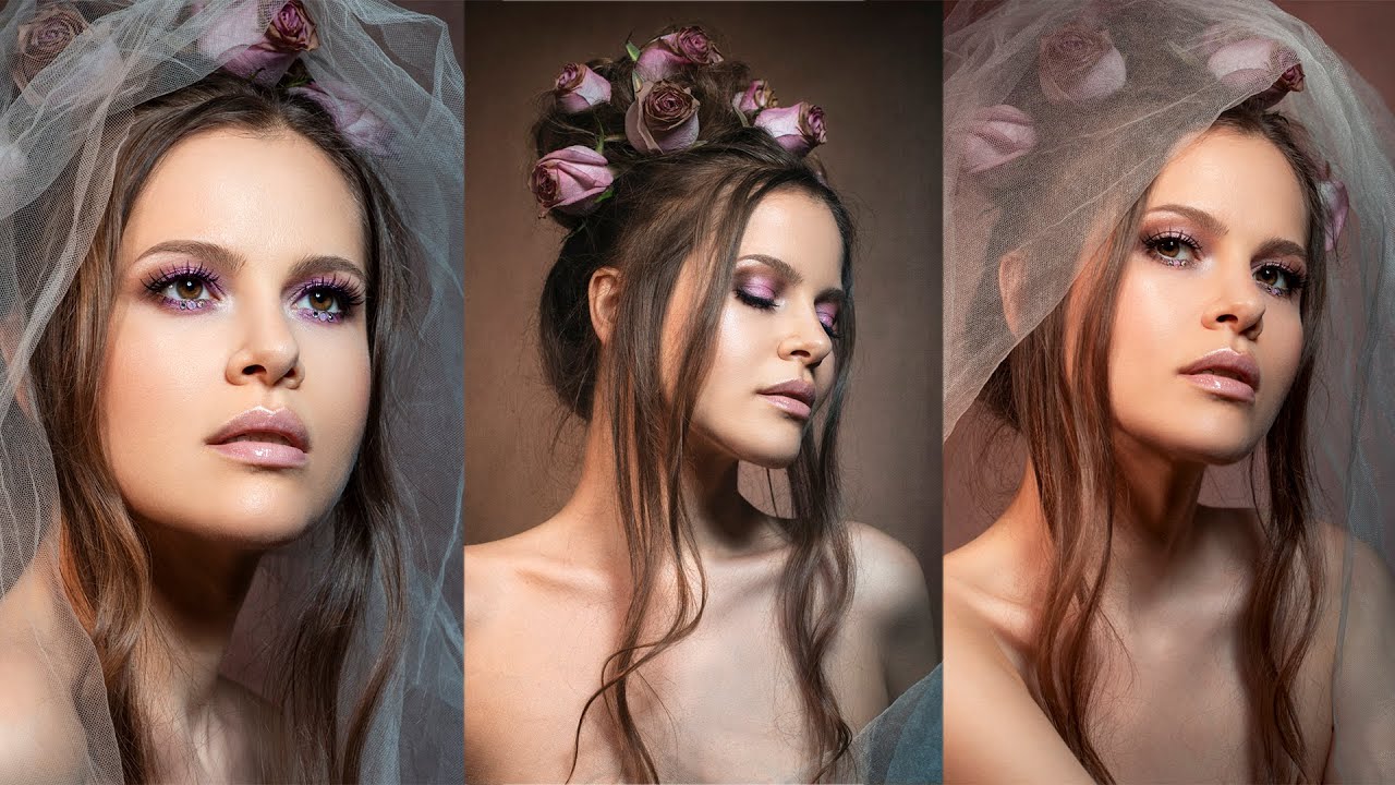 Self-portrait. Gorgeous Portrait with roses and gels. How I took this shot