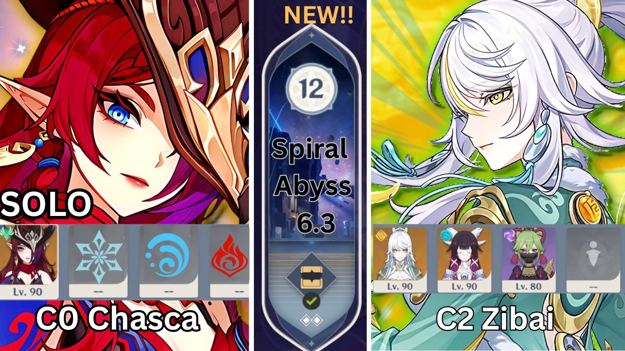 C0 Chasca solo and C2 zibai destroy the Spiral Abyss 12 | Genshin impact |