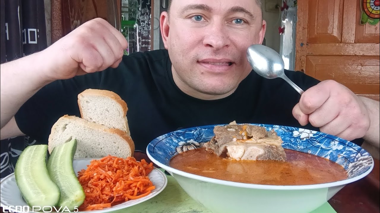 Мукбанг/вкусняшки/Супец рассольник с говядиной/