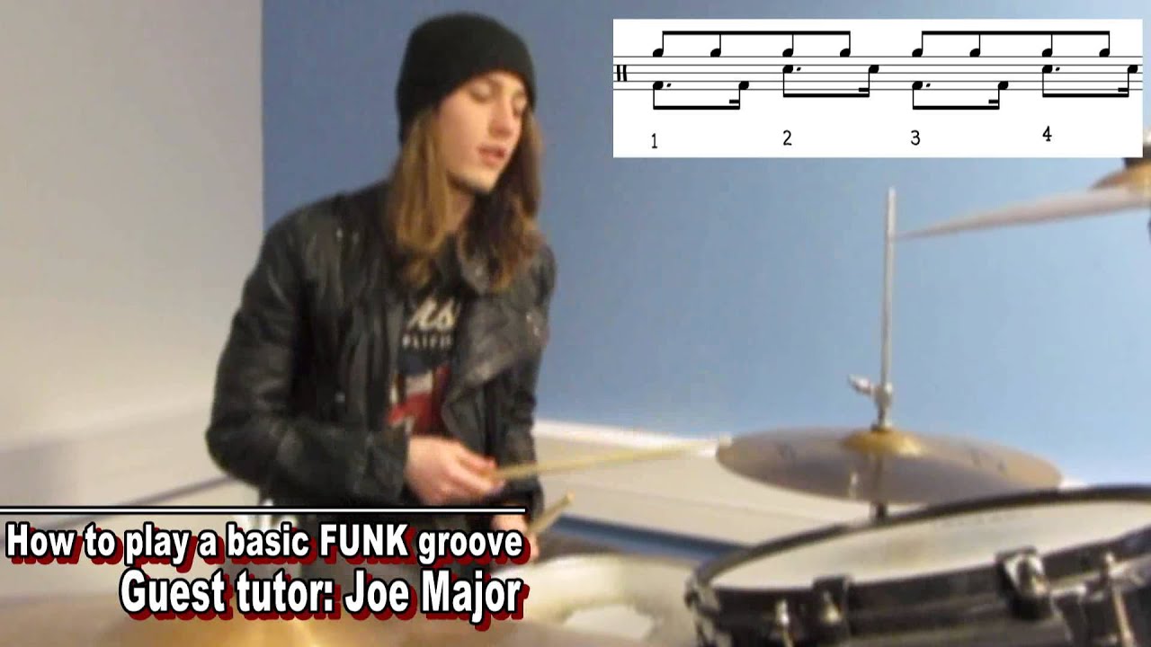 How to play a basic funk groove on drums - Joe Major