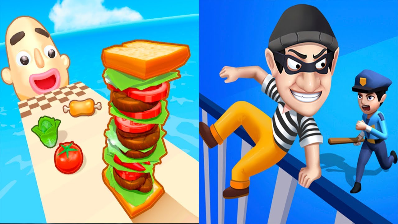 Sandwich Runner VS Thief and Run 3D - All Levels SpeedRun Gameplay Android iOS Ep3