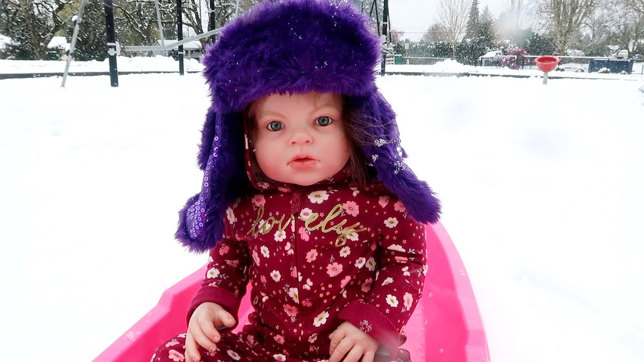 Reborn Toddler Playing at the Park in the Snow (Snow Day)