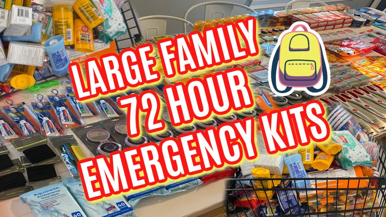 72 HOUR LARGE FAMILY EMERGENCY BACKPACK KITS | Dollar Tree Emergency Prep, Walmart 