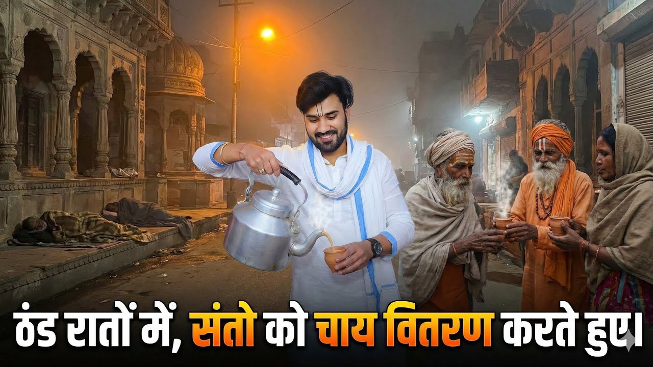 Vrindavan: जब ठंड से ठिठुरते संतों के लिए सहारा बनी चाय सेवा ❤️Sheebu krishandasi Chay seva