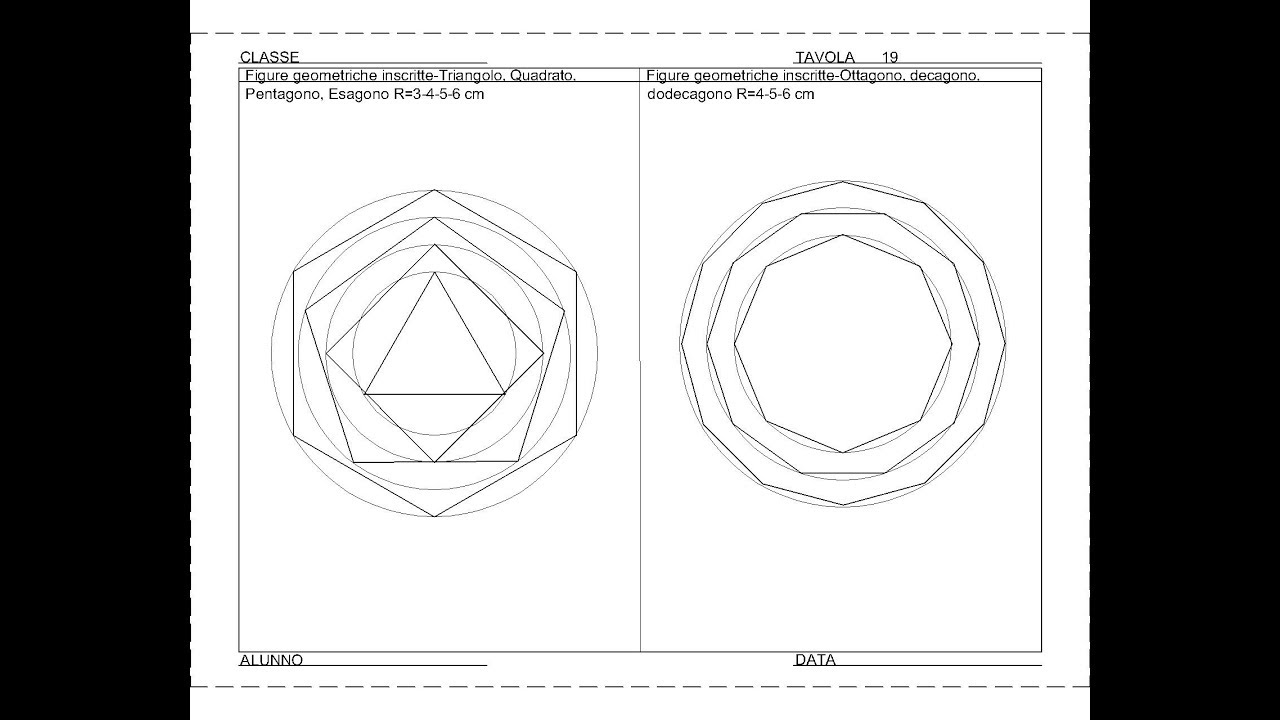 I - Tav 19 - Figure geometriche inscritte in più circonferenze