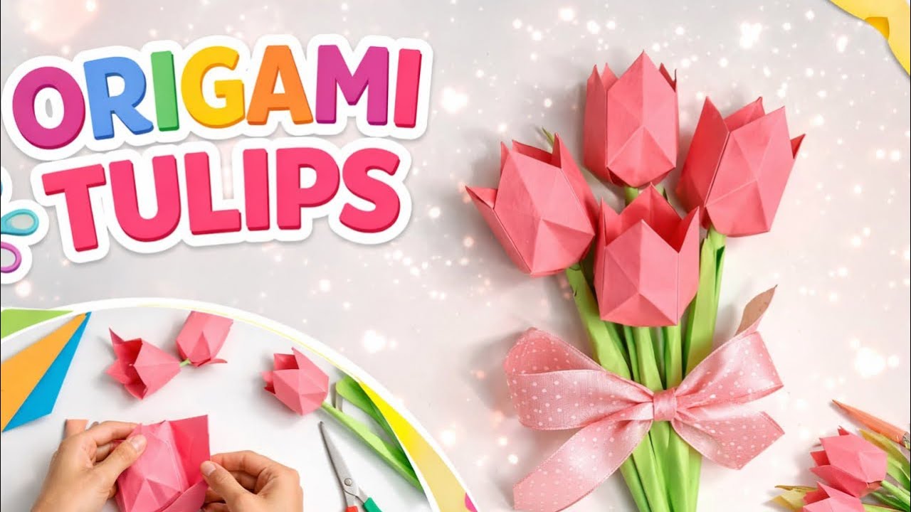 ✨🌷Amazing Paper Tulips You Can Make in 5 Minutes!