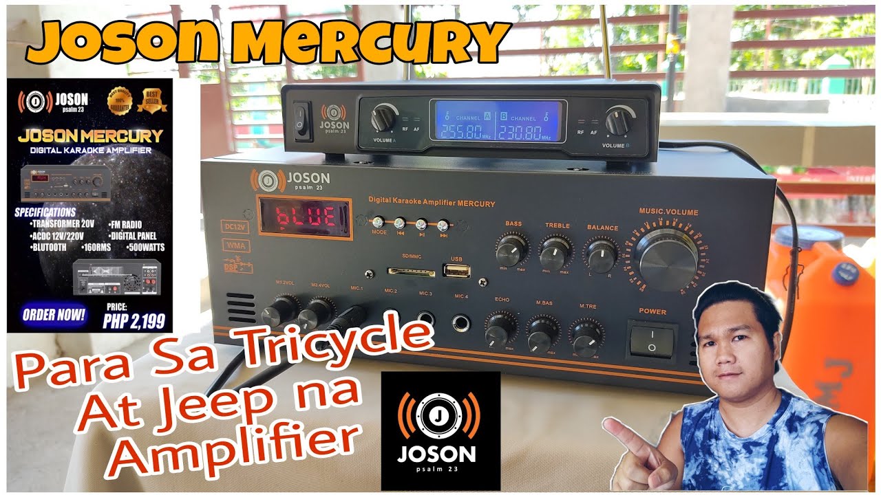 JOSON MERCURY Amplifier, Ayus na Ayus para sa Tricycle At jeep na Sound Set Up.