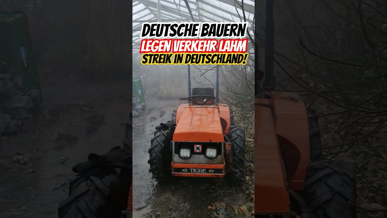 Deutsche Bauern legen heute Verkehr in Deutschland lahm. Pendler Achtung Auto Stau Gefahr!