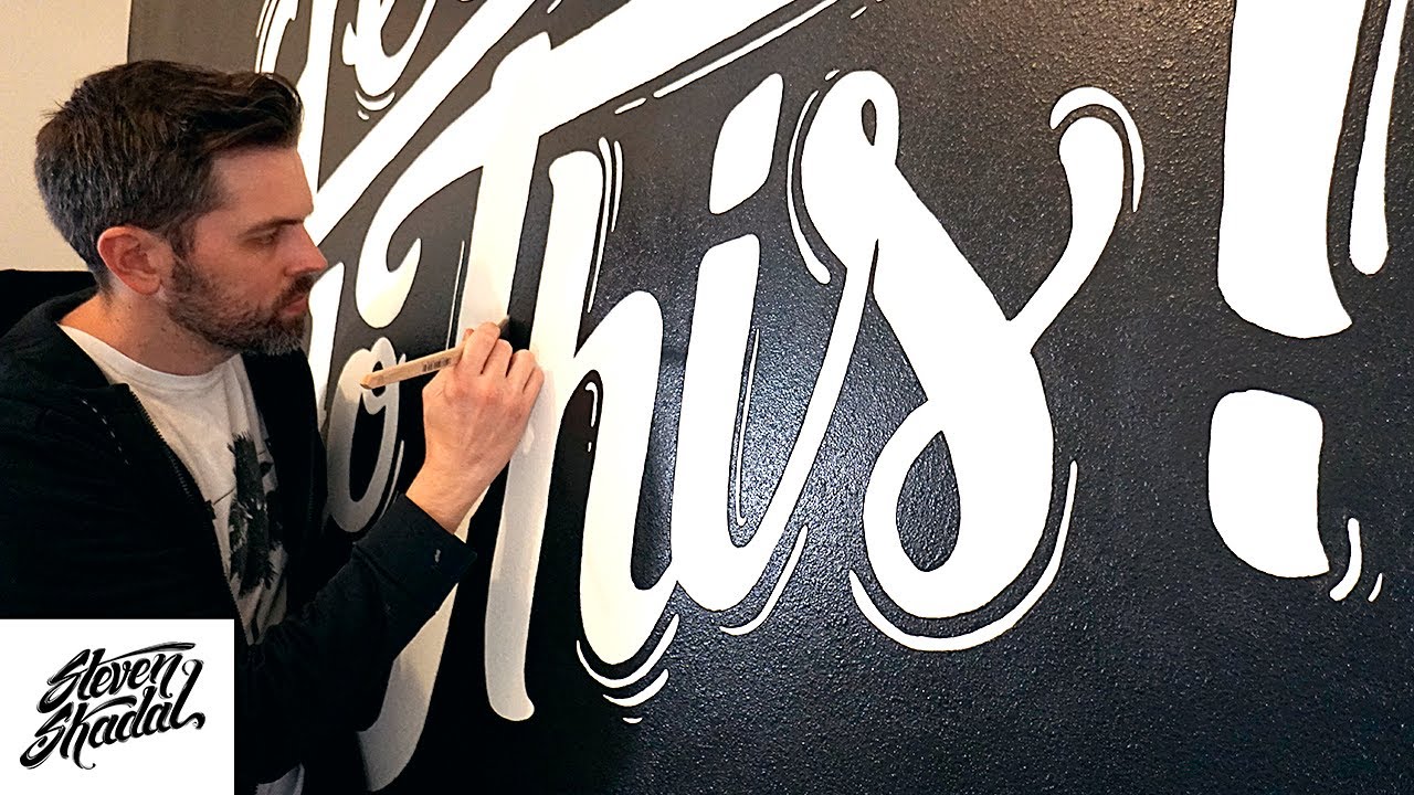 Lettering Wall Mural For Home Office - Let's Do This!