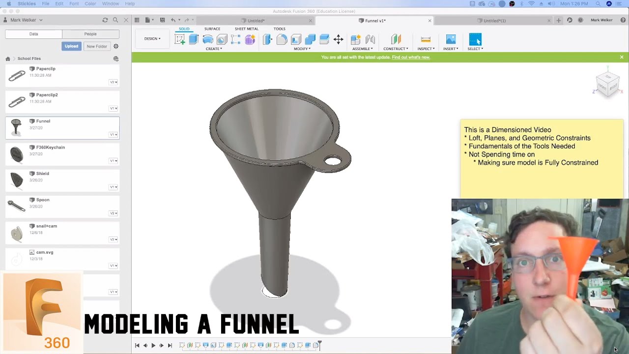 Fusion 360 - Modeling a Funnel