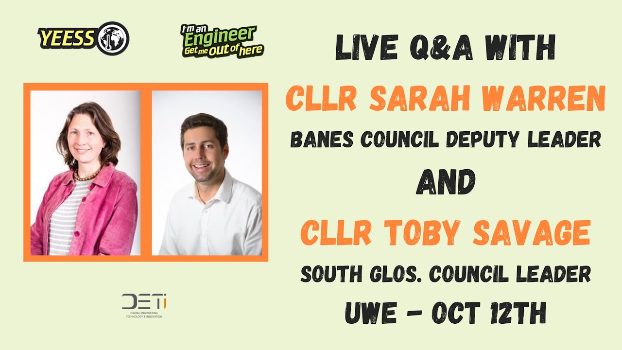 YEESS - Live Q&A with local Councillors Sarah Warren and Toby Savage - Oct 12th '21