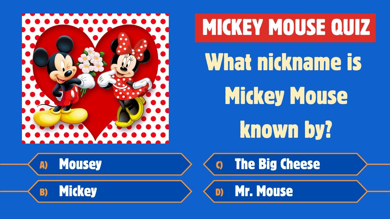 Mickey Mouse Quiz 🐭✨| Cartoon Quiz | How Big of a Disney Fan Are You? #quizzes #disney