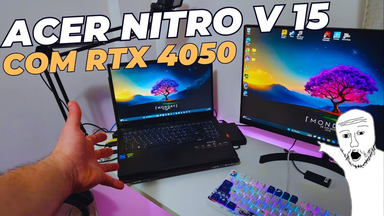 Uma Segunda-Feira de um Gamer TESTANDO o NOTEBOOK ACER NITRO V15 com RTX 4050!