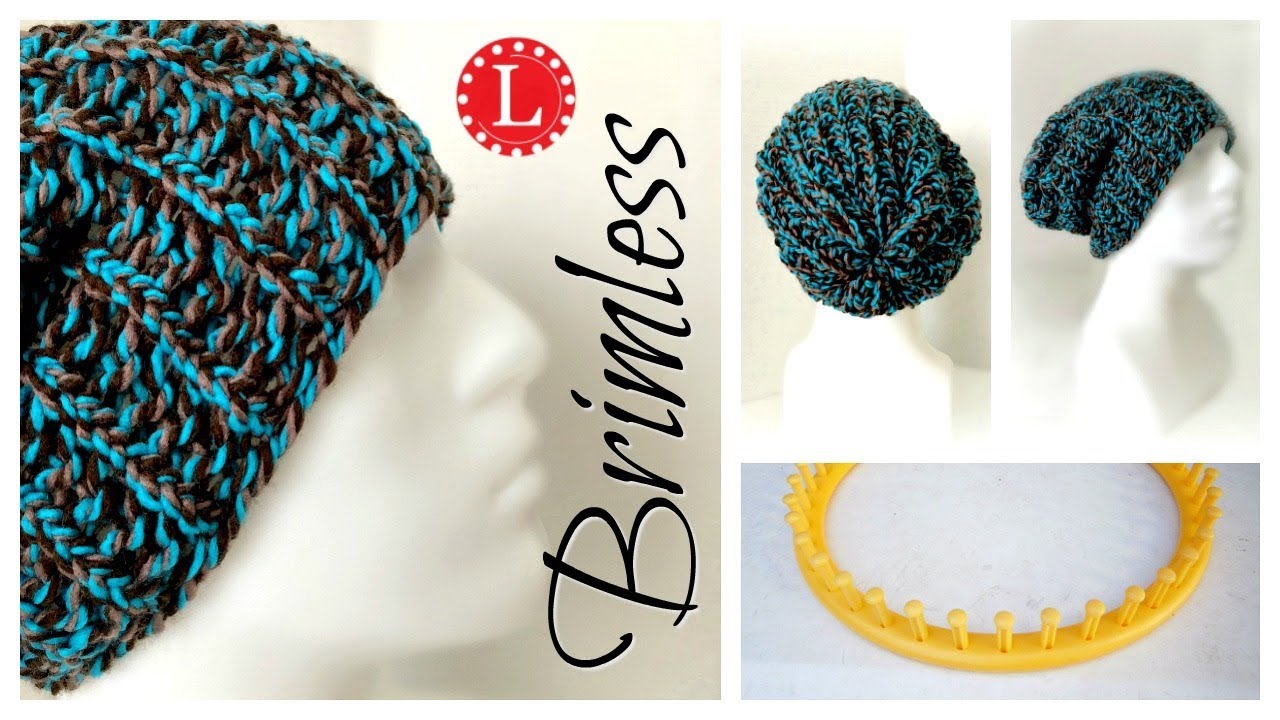 LOOM KNIT Hat for Beginners - Brimless Bottom Up Slouchy Round Loom | Loomahat