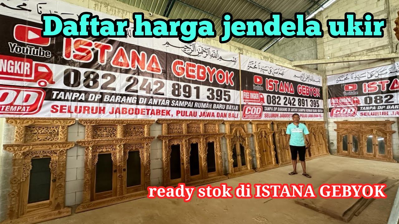Banyak ready stok jendela ukir di ISTANA GEBYOK. bisa COD FREE ONGKIR langsung WA aja.