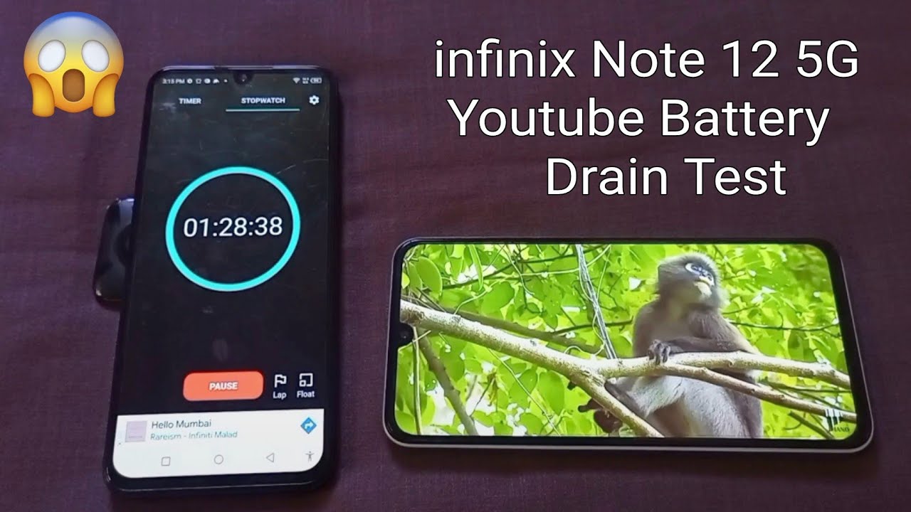 infinix Note 12 5G Youtube(4K) Video Battery Drain Test ( 100 To 0% )