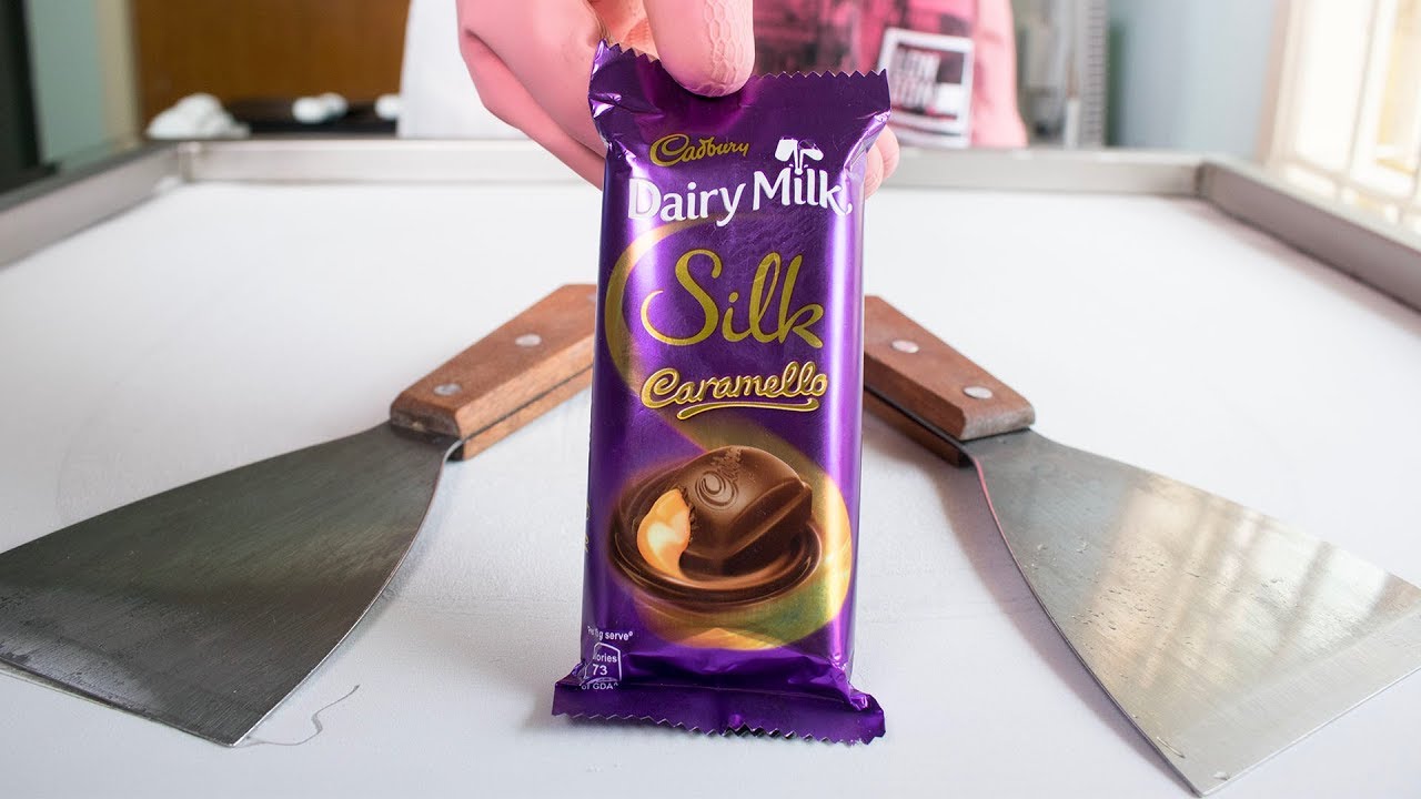 Cadbury Diary Milk Silk Caremello ICE CREAM ROLLS Experiment