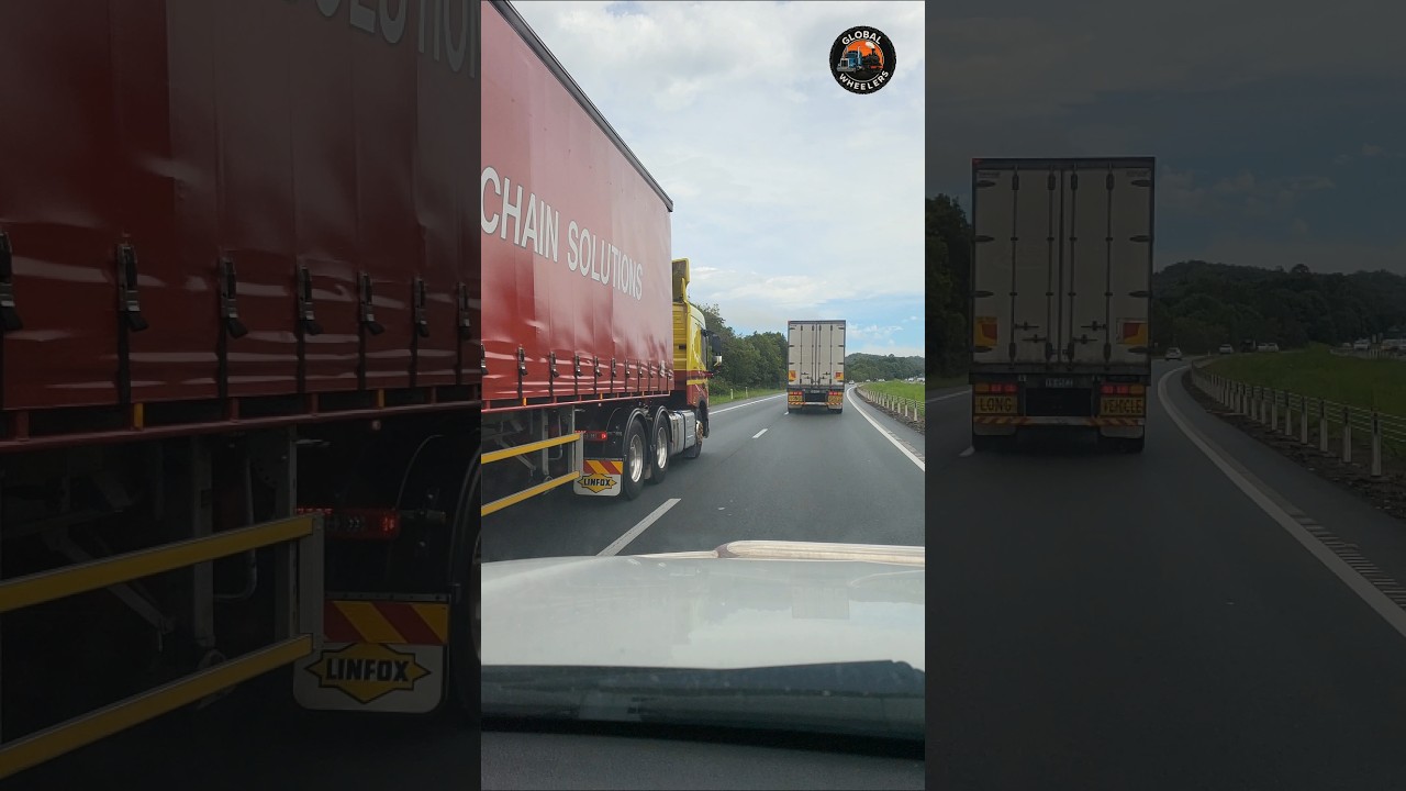 Australian Highway Ambience - Bruce Highway | Volvo FH540 Semi Truck vs Kenworth K200 B-Double Truck