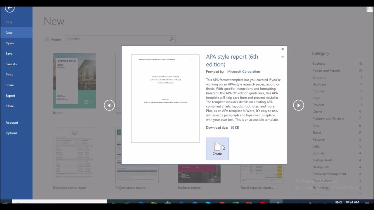 Discussion on Student Report & APA Style Report in MS Word 2013