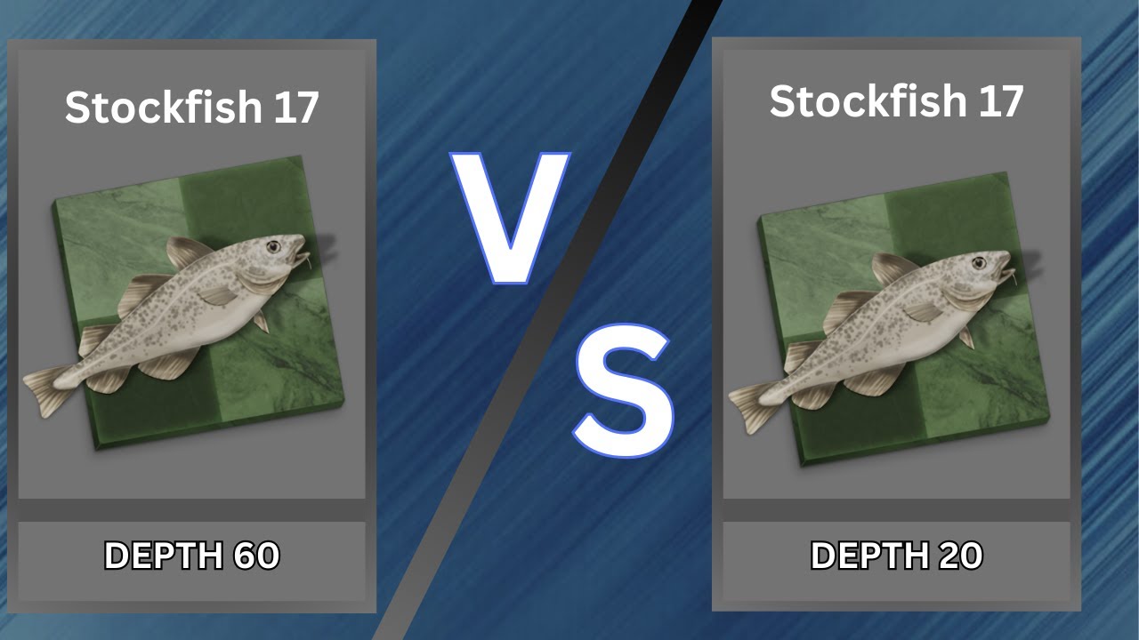 Stockfish 17 DEPTH 60 VS Stockfish 17 DEPTH 20 (No Forced Opening)
