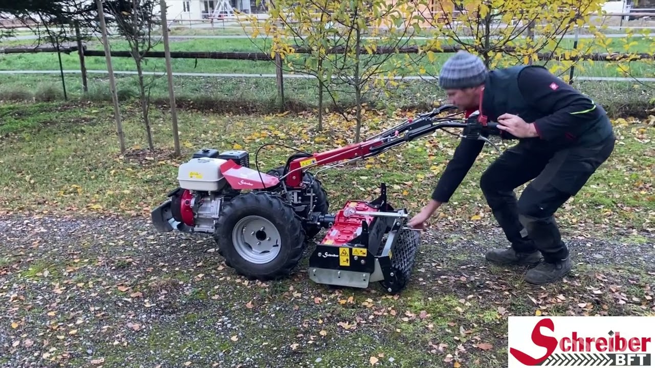 Wegepflegegerät Unkrautbekämpfung Unkrautbeseitigung ohne Chemie Einachsschlepper Schreiber S-trak