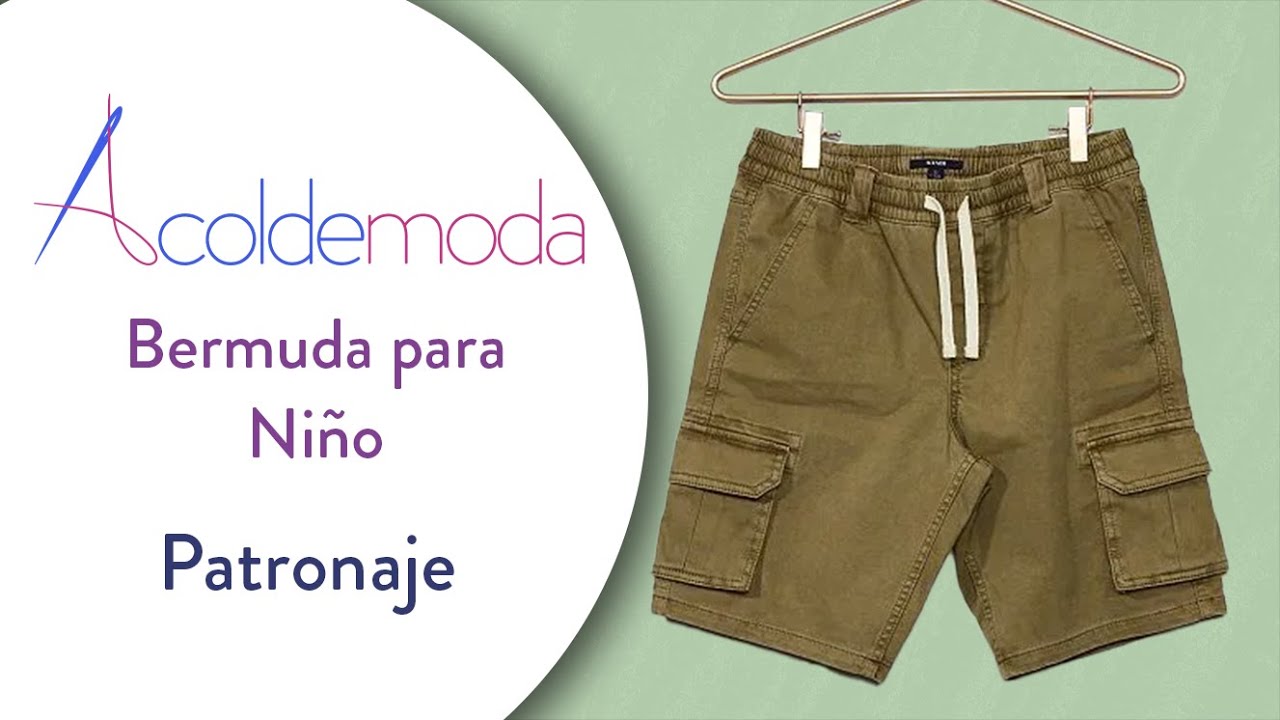 Patronaje de una BERMUDA TIPO CARGO para niño - Paso a Paso - DIY