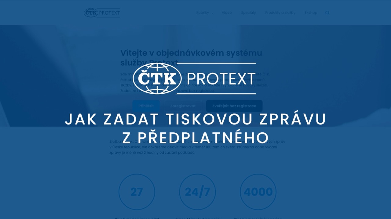 Protext ČTK: Jak zadat tiskovou zprávu z předplatného