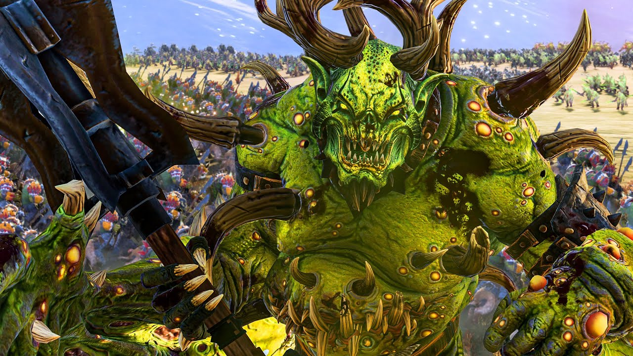 GREENSKINS vs NURGLE - TotalWar Warhammer 3 cinematic battle
