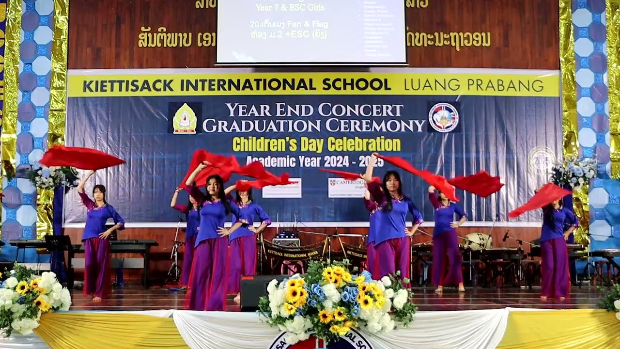 Year 7 & ESC - Fan & Flag Dance Performance - Kiettisack International School Concert