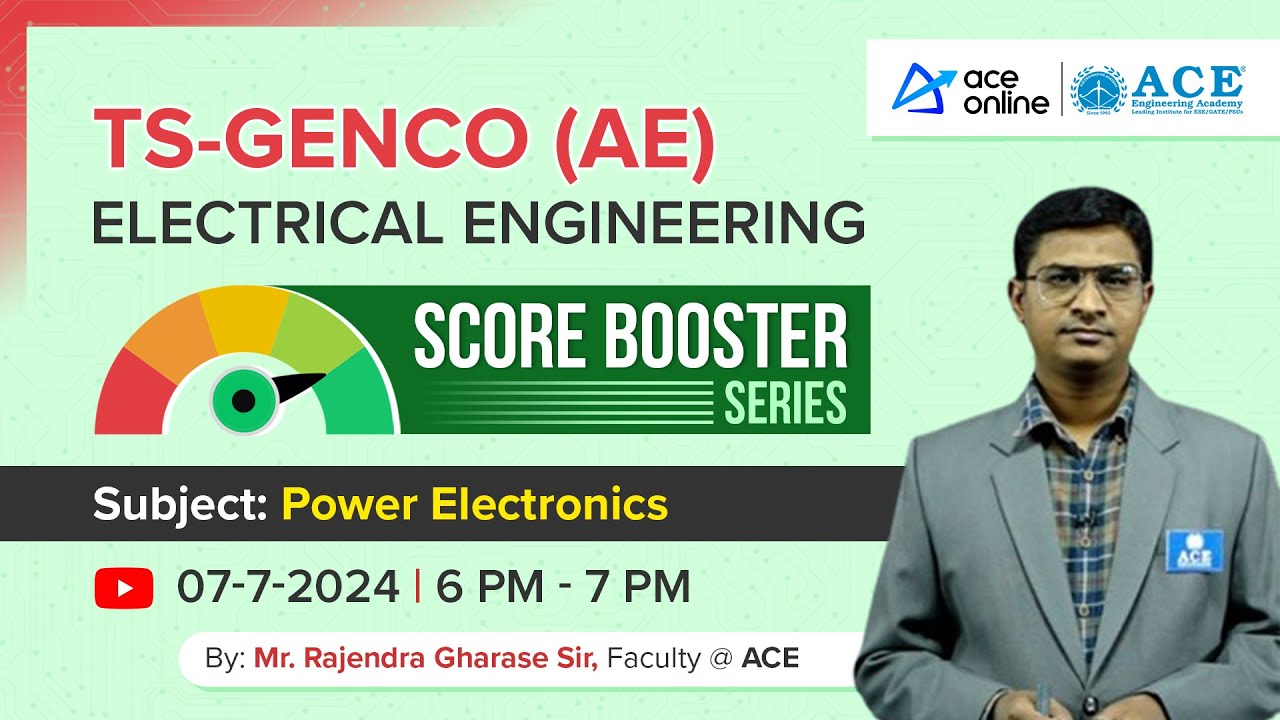 TS GENCO-AE (Electrical Engg) | Power Electronics: Score Booster Series by Mr. Rajendra Gharase Sir