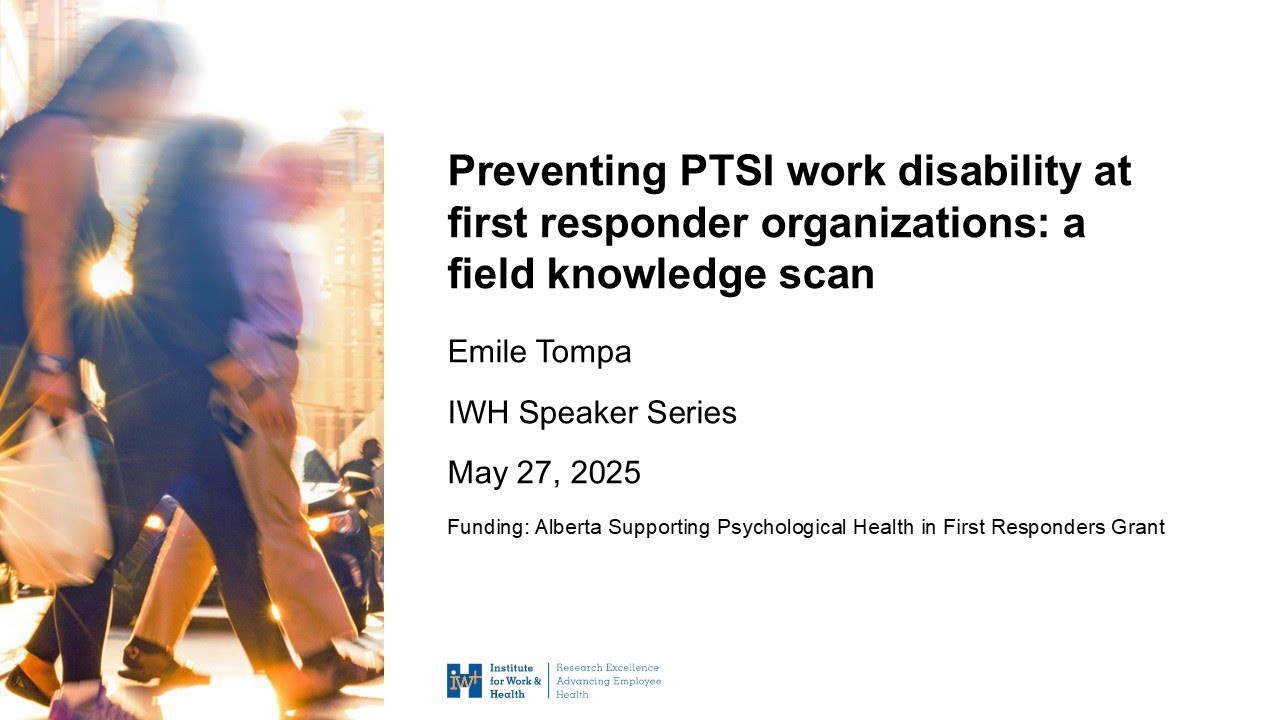 Preventing PTSI work disability at first responder organizations: an environmental scan
