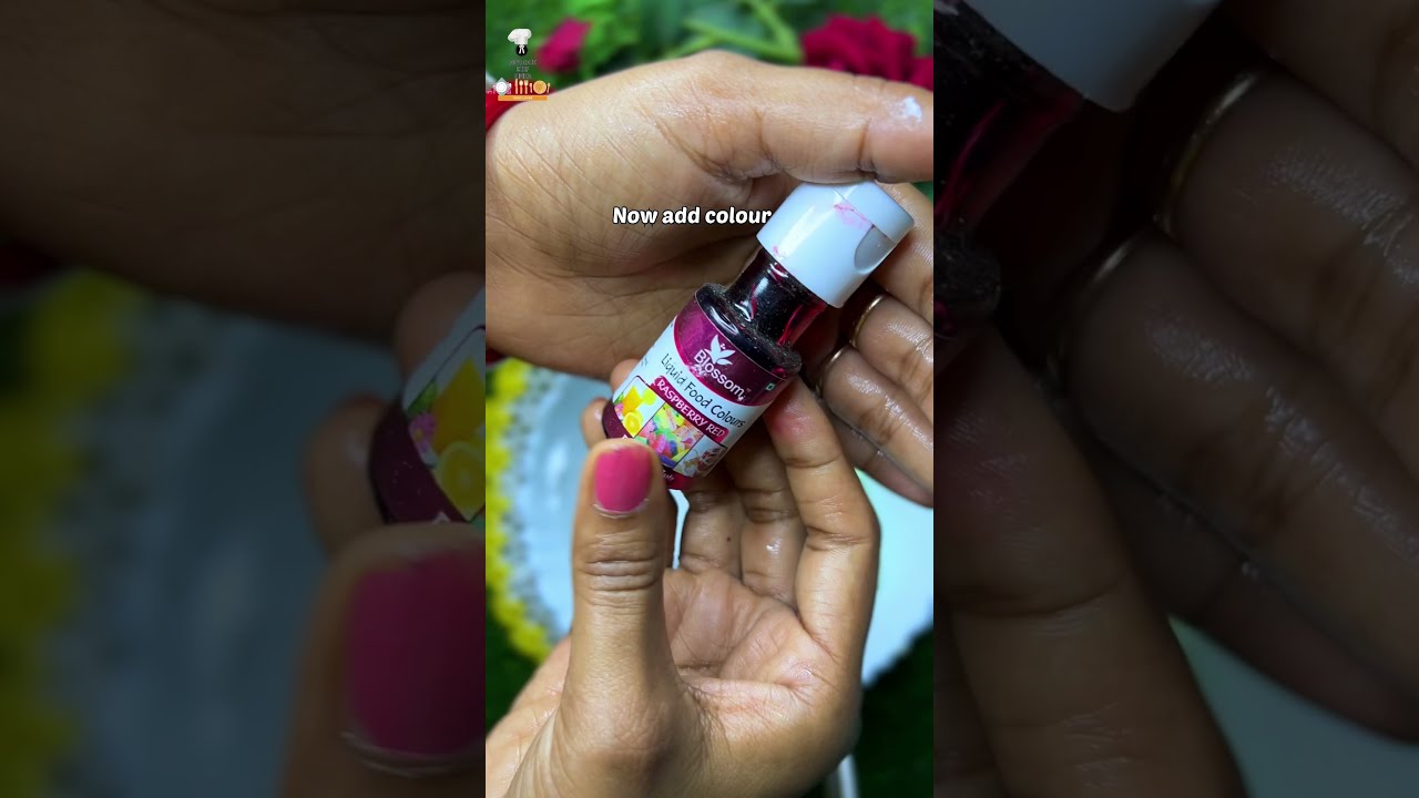 How to make pink colour cream #whippedcream #shorts #cake