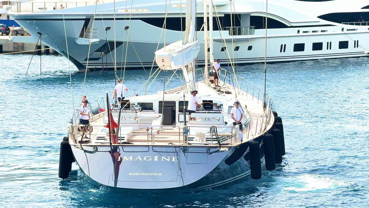 EXQUISITE 44.2 IMAGINE SAIL YACHT DOCKING AT PORT HERCULES MONACO @emman25MC