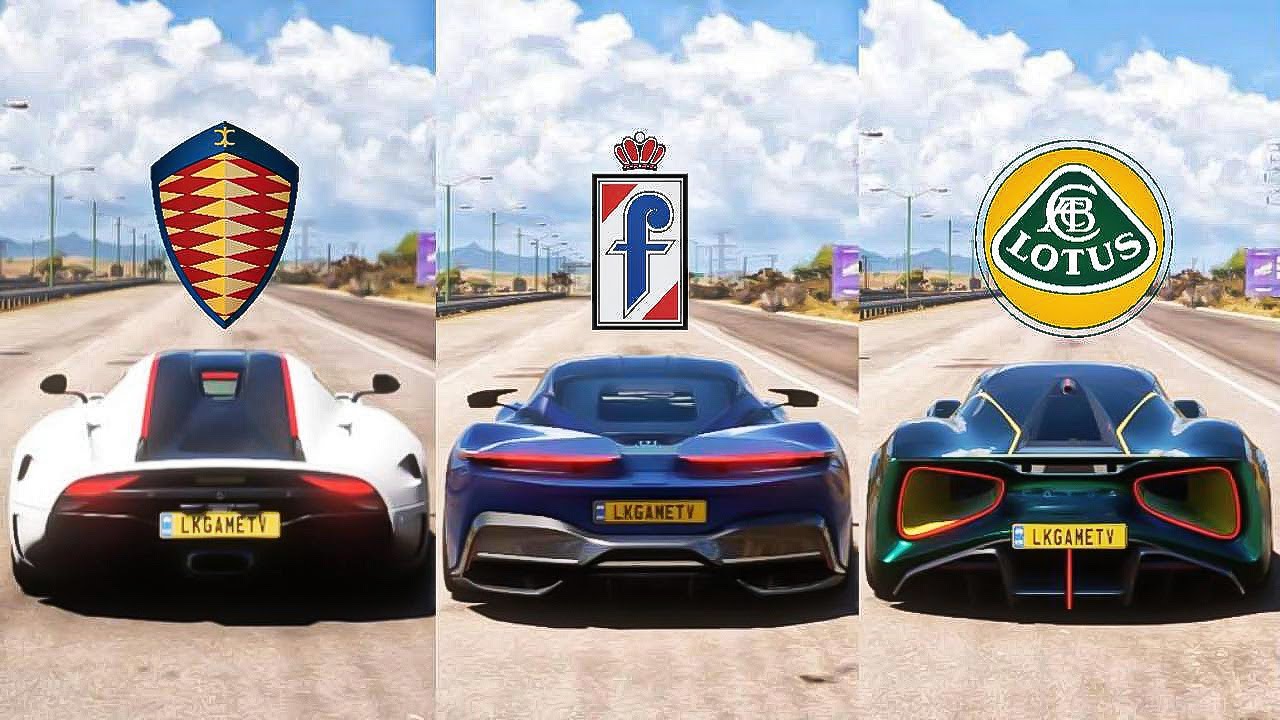 FH5 DRAG RACE! Regera Vs Battisha Vs Evija