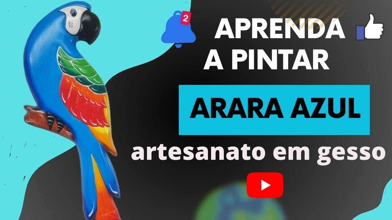 Aprenda a pintar ( Arara Azul em Gesso ! )
