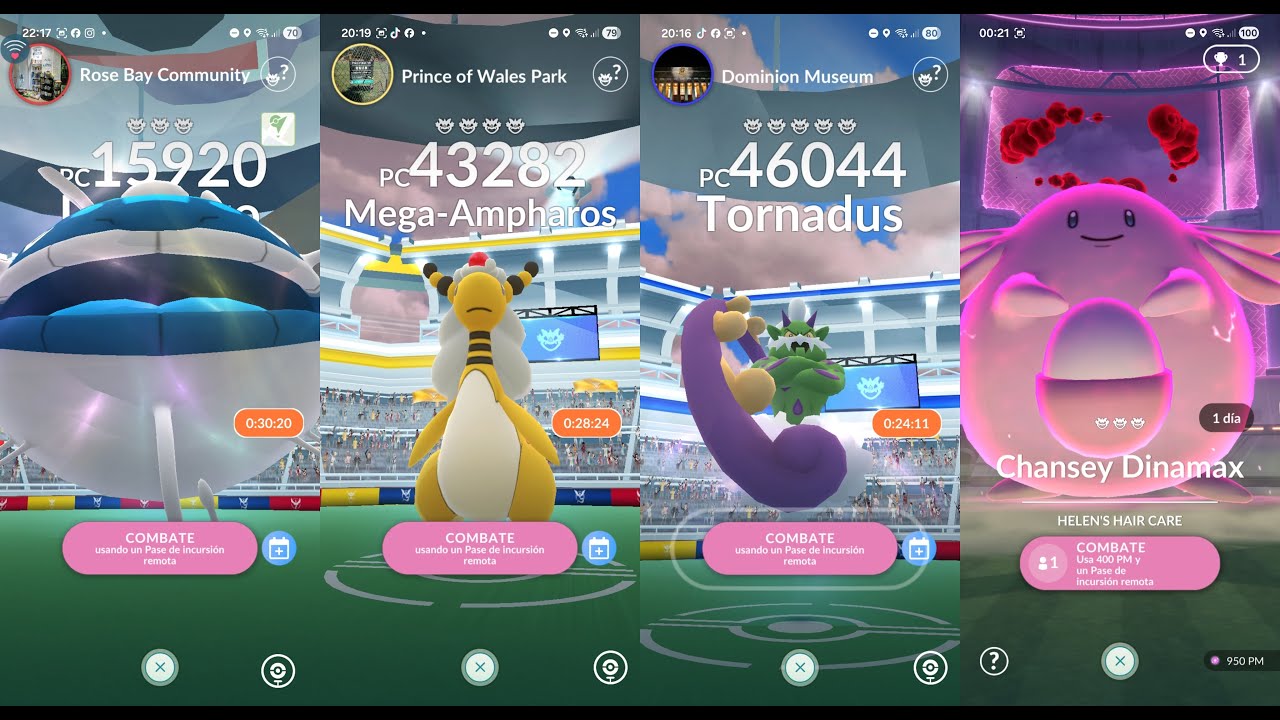 Invitaciones a TORNADUS Mega Ampharos Dondozo Incursiones Pokemon GO live Remote raid invites