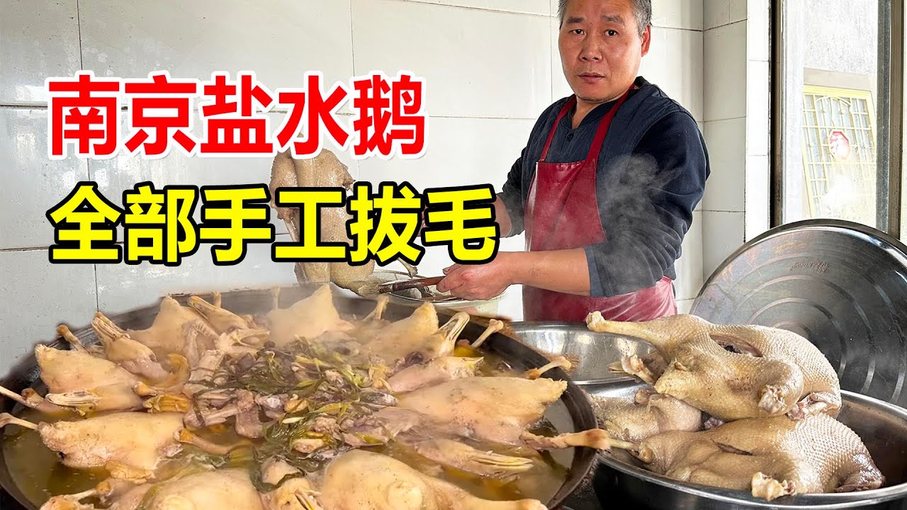 南京六合夫妻卖盐水鹅，只用120天仔鹅，全部手工拔毛，不用松香【麦总去哪吃】