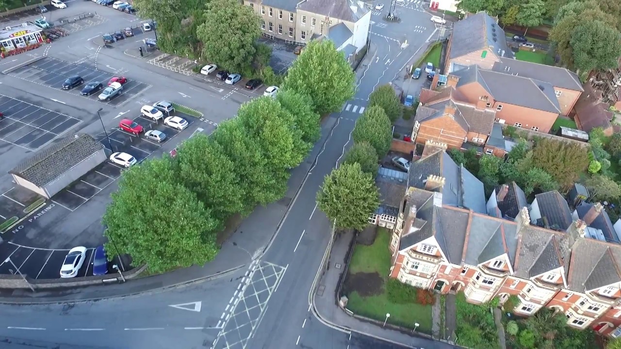 DJI Phantom drone over The Keep in Dorchester, Dorset. Full HD.