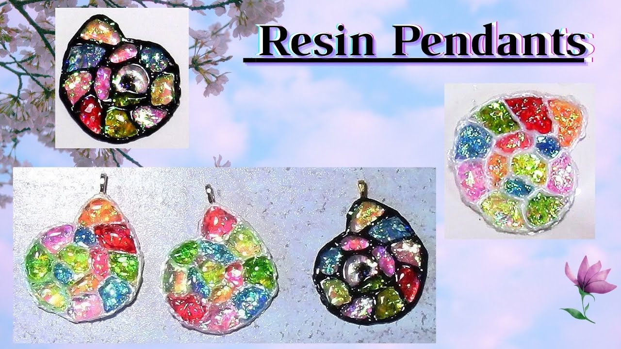 Diy Resin Seashell Pendant using Transparent Glitter